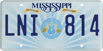 MS license plate LNI814