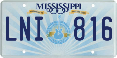 MS license plate LNI816