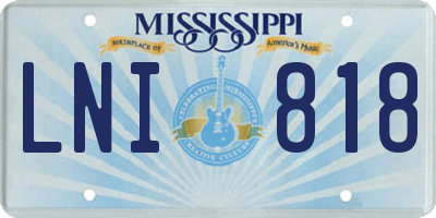MS license plate LNI818