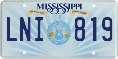 MS license plate LNI819
