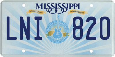 MS license plate LNI820
