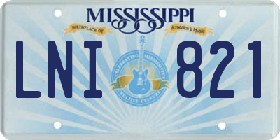 MS license plate LNI821