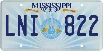 MS license plate LNI822