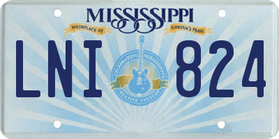 MS license plate LNI824