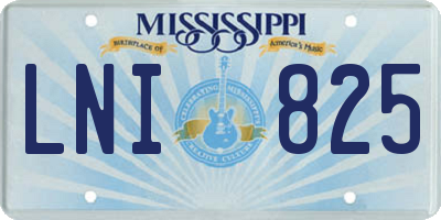 MS license plate LNI825
