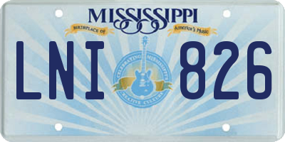 MS license plate LNI826
