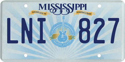 MS license plate LNI827