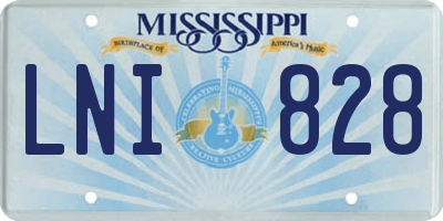 MS license plate LNI828
