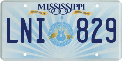 MS license plate LNI829