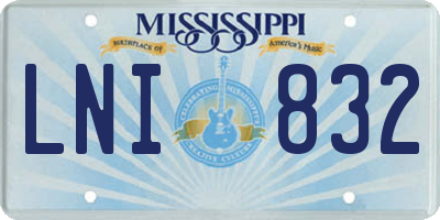 MS license plate LNI832