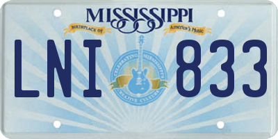 MS license plate LNI833