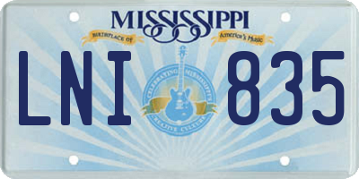 MS license plate LNI835