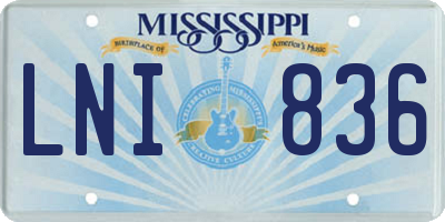 MS license plate LNI836