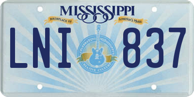 MS license plate LNI837