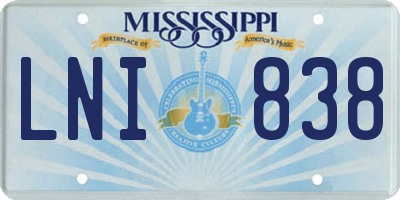 MS license plate LNI838