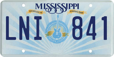 MS license plate LNI841