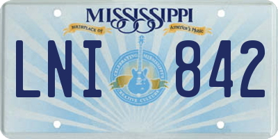 MS license plate LNI842