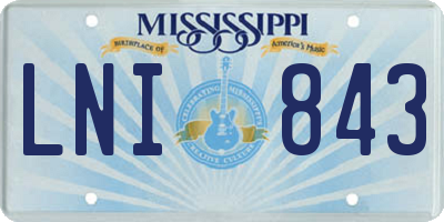 MS license plate LNI843