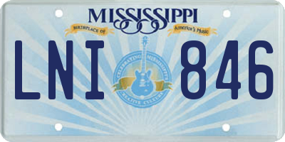 MS license plate LNI846