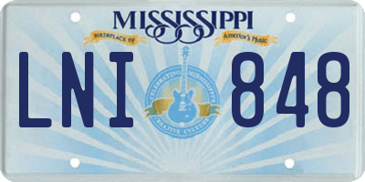MS license plate LNI848