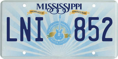 MS license plate LNI852