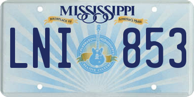 MS license plate LNI853