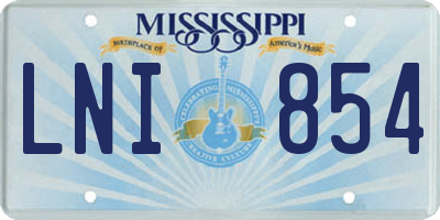 MS license plate LNI854