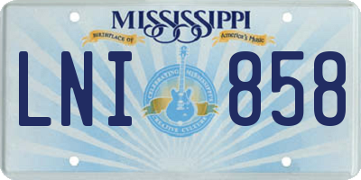 MS license plate LNI858