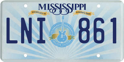 MS license plate LNI861