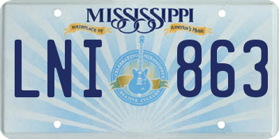 MS license plate LNI863