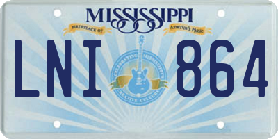 MS license plate LNI864
