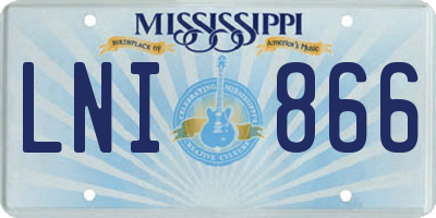 MS license plate LNI866