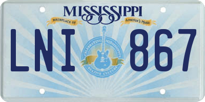 MS license plate LNI867