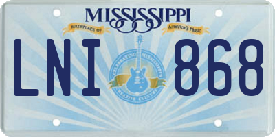 MS license plate LNI868