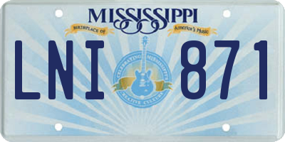 MS license plate LNI871