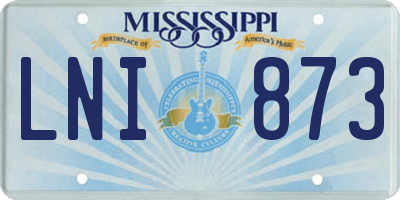 MS license plate LNI873