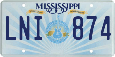 MS license plate LNI874