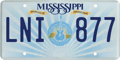 MS license plate LNI877