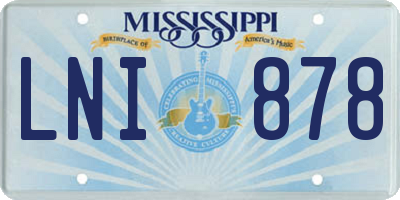MS license plate LNI878