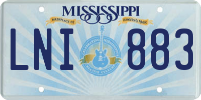 MS license plate LNI883