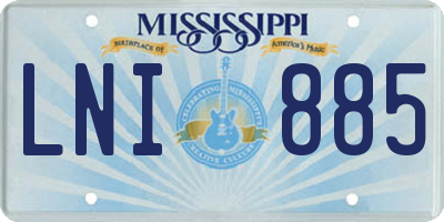 MS license plate LNI885