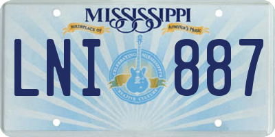 MS license plate LNI887