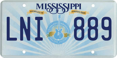 MS license plate LNI889