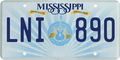 MS license plate LNI890