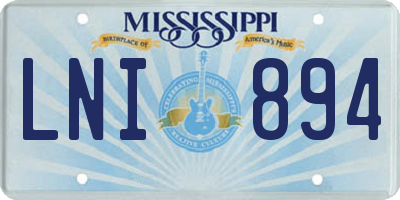 MS license plate LNI894