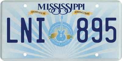 MS license plate LNI895