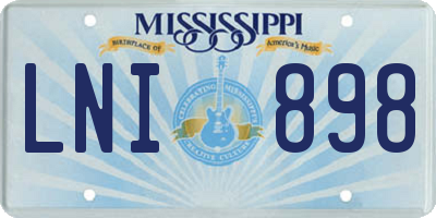 MS license plate LNI898
