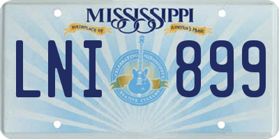 MS license plate LNI899