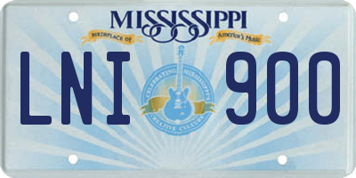 MS license plate LNI900
