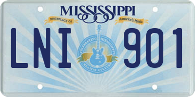 MS license plate LNI901